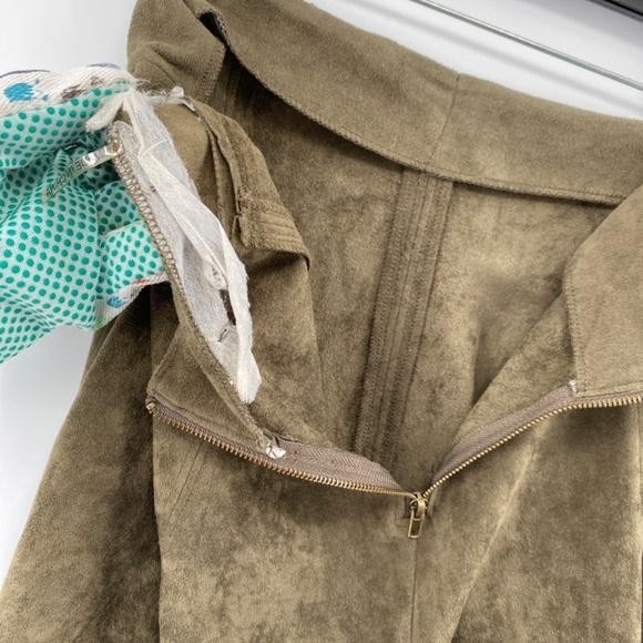 Potters Pot Skirt Women's Size Medium Olive Green Rear Zipper Formal Office - Picture 13 of 14